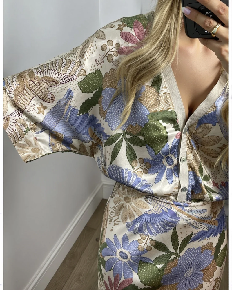 MAIAN - FLORAL SILK TOP